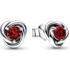PANDORA náušnice Eternity kruh červenej farby 292334C06