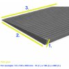 Nájazdová rampa s lepidlom, tvrdená guma, 36 x 200 x 700 mm