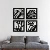 Karls DESIGN 4-dielny drevený obraz Listy - 55x55
