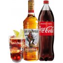 Captain Morgan Spiced Gold 35% 1 l (darčekové balenie Coca-Cola 1,75l + Pohár)