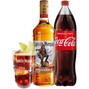 Captain Morgan Spiced Gold 35% 1 l (darčekové balenie Coca-Cola 1,75l +  Pohár) od 13,5 € - Heureka.sk