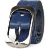 Dámsky kožený opasok DM-3,5-21-05 modrý, VEĽKOSŤ NOVÉ 85