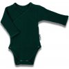 Dojčenské bavlnené body s bočným zapínaním dlhý rukáv Nicol Bambi zelená 62 (3-6m)