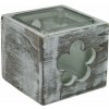GOBA kytka patina dřevo-sklo 9 × 9 cm
