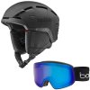 Lyžiarska prilba BOLLÉ Ypsos Full Black Matte + okuliare BOLLÉ Nevada Black Cross Matte