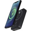 Bezdrôtová 15W magnetická powerbanka Acrab, 10 000 mAh s 20W PD – vyrobené z recyklovaného plastu - Čierna
