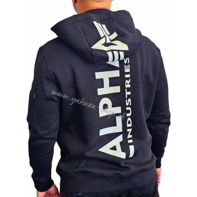 Alpha Industries Back Print zip hoodie black