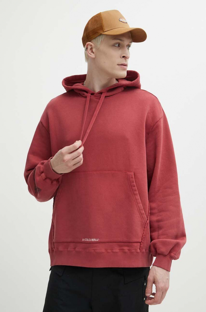 A-COLD-WALL Cubist Hoodie pánska bordová s kapucňou s nášivkou ACWMW173