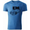 T-ričko BMW e36 line pánske tričko Farba trička: Svetlomodrá, Farba potlače: Čierna, Veľkosť: XXL