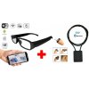 WiFi SET - dotykové okuliare s FULL HD kamerou + živý prenos videa + real-time komunikácia cez Spy slúchadlo