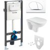 Mereo WC set - Rimless WC oblé, modul pre sadrokartón, biele oválne tlačidlo MM02NSETRS110 MM02NSETRS110