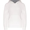 Kariban Mikina Kariban K453 s kapucí, kontrastní, dětská COT20K453k66w2-white/fine Bílá/šedá 8-10