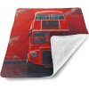 Sablio Deka pre bábätko Červený poschodový autobus Vlajka - 90x120 cm
