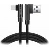 Swissten textilní datový kabel Arcade USB / USB-C 1,2 M /L konektory/ Černý 71528000