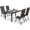 Garden Point Hliníkový záhradný nábytok polywood Verona Wood pre 4 osôb čierny
