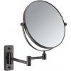 Gaia CO202481 závesné kozmetické zrkadlo, priemer 230mm, obojstranné, gun metal