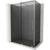 Mexen Velar, sprchový kút s posuvnými dverami 140 x 75 cm, 8mm šedé sklo, zlatá matná, 871-140-075-41-55