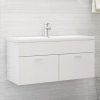 Vidaxl Skrinka pod umývadlo lesklá biela 100x38,5x46 cm drevotrieska