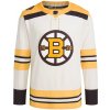 Adidas Dres Boston Bruins Cream 100th Anniversary Primegreen Authentic Jersey