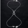 B-TOP Sexi štrasový náhrdelník na telo s dvojitými kruhmi Circle