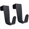 Vešiak na dvere čierny matný balenie 2ks