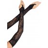 Leg Avenue Dlhé rukavice s kvetinovou čipkou čierne elegantné
