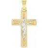MYRO Zlatý prívesok v tvare kríža s Ježišom.