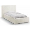 Krémovobiela čalúnená jednolôžková posteľ s úložným priestorom s roštom 90x200 cm Amy – Micadoni