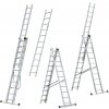 Rebrík hliníkový s úpravou na schody 3 x 11 stupne, 298/396/536 cm, nosnosť 150 kg, VASKO