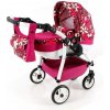 Kočík pre bábiky Kids OK Burgundy with Flowers