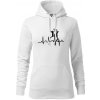 EKG volejbalistky - Mikina dámská Cape s kapucí - XL ( Biela )