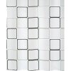 Spirella sprchový záves FRAME, motív štvorcov, bielo-čierny, PEVA, 180 × 200 cm