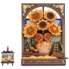 ROBOTIME Rowood 3D drevené puzzle Slnečnica s LED osvetlením 266 ks