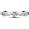 Minerva Side Stones | Zásnubný prsteň so stredovým kameňom 0.085ct, biele zlato, s diamantmi 46