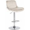 Design-Shop Barová stolička Solon - zamat, chróm rám - krémová