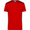 James & Nicholson Tričko Strong JN 1824, krátký rukáv, pánské COT02182487616-red/black Červená/černá 6XL