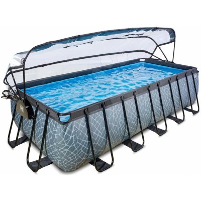 Exit Toys Stone pool Bazén s krytom pieskovou filtráciou a tepelným čerpadlom 540x250x122 cm