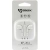 SBOX iEP-204W, Slúchadlá do uší s mikr. Biele iEP-204W