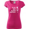 Stolný tenis - eat sleep - Dámske tričko Pure - M ( Purpurová )