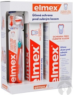 Elmex Caries Protection zubná kefka 1 ks + zubná pasta 75 ml + ústna voda 400 ml darčeková sada