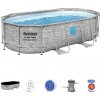 Bazén Bestway® Power Steel™, Vista Series, 56714, kartušová filtrácia, rebrík, plachta, dávkovač, 427x250x100 cm