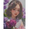 NORIMPEX Diamantové maľovanie na plátne Dievča s kvetinami 1ks 23 x 30 cm mix variantov či farieb