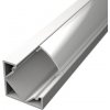 Hliníkový profil rohový pre LED pásy SIMPLE, 18x18x7mm - BIELA Typ krytky: Priehľadná krytka zaklapávacia