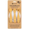 PETITE&MARS Set 3 ks silikónových tréningových lyžičiek Take&Match Intense Ochre 6m+