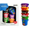 LEAN TOYS Sada farebných vedier so zvieratkami pyramída