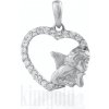 Anjel so srdiečkom prívesok z bieleho zlata K608b
