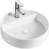 Hopa PIEGA Umývadlo na dosku keramické, priemer 45cm, otvor pre batériu, Biela OLKLT3220