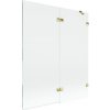 Mexen Lunar, 2-krídlová vaňová zástena pravá 140 x 150 cm, číre sklo, zlatá lesklá, 897-140-100-50-00-P