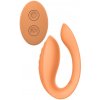 Dreamtoys GLAM Couples Vibrator – párový vibrátor s diaľkovým ovládaním (oranžový)