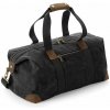 Cestovná plátená retro taška s prvkami z pravej kože Heritage Quadra 19L, Farba Čierna